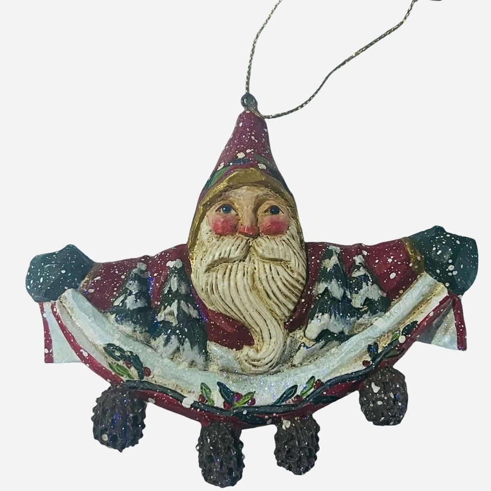 Primitive Santa Christmas Ornament